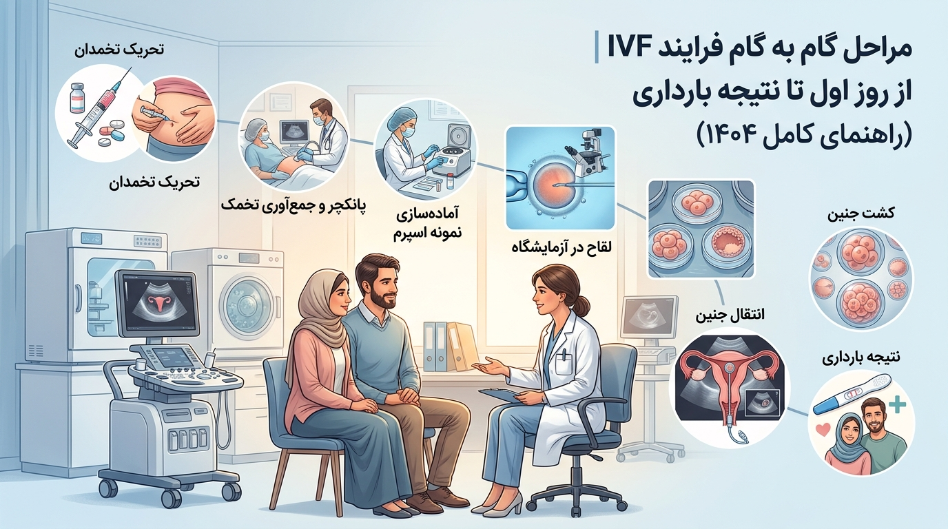 مراحل گام به گام IVF